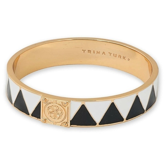 💕TRINA TURK💕 Zig Zag Enamel Bangle Bracelet - Picture 1 of 3
